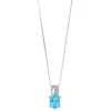 Gemminded 10k White Gold Blue Topaz & Diamond Accent Pendant Necklace 1 Gemminded 10k White Gold Blue Topaz & Diamond Accent Pendant Necklace -Gemminded Jewelry 3927654