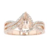 Gemminded 10k Rose Gold Morganite & 1/4 Carat T.W. Diamond Teardrop Ring -Gemminded Jewelry 4402032