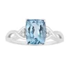 Gemminded 10k White Gold London Blue Topaz & Diamond Accented Ring -Gemminded Jewelry 4402034