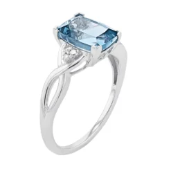 Gemminded 10k White Gold London Blue Topaz & Diamond Accented Ring -Gemminded Jewelry 4402034 ALT