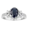Gemminded 10k White Gold Sapphire & 1/4 Carat T.W. Diamond Ring -Gemminded Jewelry 4402036