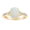 Gemminded 18k Gold Over Sterling Silver Oval Lab Created Opal Ring With Diamond Accent -Gemminded Jewelry 4403423