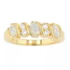 Gemminded 18k Gold Over Sterling Silver Lab Created Opal Band Ring With Lab Created White Sapphire Accent