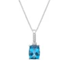 Gemminded 10k White Gold London Blue Topaz & Diamond Accent Pendant Necklace -Gemminded Jewelry 4532125