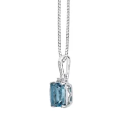 Gemminded 10k White Gold London Blue Topaz & Diamond Accent Pendant Necklace 6 Gemminded 10k White Gold London Blue Topaz & Diamond Accent Pendant Necklace -Gemminded Jewelry 4532125 ALT