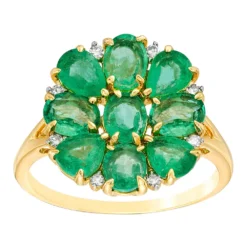 Gemminded 10k Gold Emerald & Diamond Accent Ring