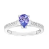 Gemminded 10k White Gold 1/10 Carat T.W. Diamond & Tanzanite Ring -Gemminded Jewelry 4532128