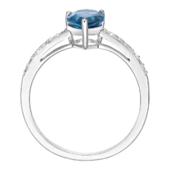 Gemminded 10k White Gold 1/10 Carat T.W. Diamond & London Blue Topaz Ring 8 Gemminded 10k White Gold 1/10 Carat T.W. Diamond & London Blue Topaz Ring -Gemminded Jewelry 4532135 ALT2