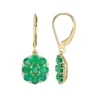Gemminded 10k Gold 1/10 Carat T.W. Diamond & Emerald Leverback Earrings 1 Gemminded 10k Gold 1/10 Carat T.W. Diamond & Emerald Leverback Earrings -Gemminded Jewelry 4532142