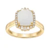 Gemminded 10k Gold 1/4 Carat T.W. Diamond & Opal Ring -Gemminded Jewelry 4532144