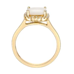 Gemminded 10k Gold 1/4 Carat T.W. Diamond & Opal Ring -Gemminded Jewelry 4532144 ALT2