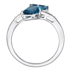 Gemminded 10k White Gold London Blue Topaz & Diamond Accent Ring 8 Gemminded 10k White Gold London Blue Topaz & Diamond Accent Ring -Gemminded Jewelry 4532145 ALT2