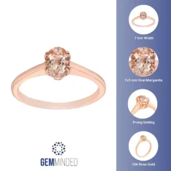 Gemminded 10k Rose Gold Morganite Ring -Gemminded Jewelry 4532146 ALT5