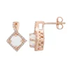 Gemminded 10k Rose Gold 1/6 Carat T.W. Diamond & Lab-Created Opal Drop Earrings 2 Gemminded 10k Rose Gold 1/6 Carat T.W. Diamond & Lab-Created Opal Drop Earrings -Gemminded Jewelry 4532147