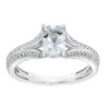 Gemminded 10k White Gold 1/6 Carat T.W. Diamond & Aquamarine Ring -Gemminded Jewelry 4532148