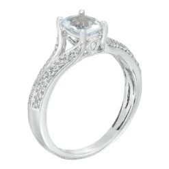 Gemminded 10k White Gold 1/6 Carat T.W. Diamond & Aquamarine Ring 6 Gemminded 10k White Gold 1/6 Carat T.W. Diamond & Aquamarine Ring -Gemminded Jewelry 4532148 ALT