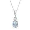 Gemminded 10k White Gold Aquamarine & Diamond Accent Pendant Necklace -Gemminded Jewelry 4532150