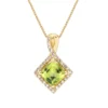 Gemminded 10k Gold 1/6 Carat T.W. Diamond & Peridot Pendant Necklace 2 Gemminded 10k Gold 1/6 Carat T.W. Diamond & Peridot Pendant Necklace -Gemminded Jewelry 4532152