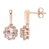 Gemminded 10k Rose Gold Diamond Accent Morganite Drop Earrings 2 Gemminded 10k Rose Gold Diamond Accent Morganite Drop Earrings -Gemminded Jewelry 4532157