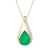 Gemminded 10k Gold Emerald & Diamond Accent Pendant Necklace -Gemminded Jewelry 4532166