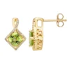 Gemminded 10k Gold 1/6 Carat T.W. Diamond & Peridot Drop Earrings -Gemminded Jewelry 4532167
