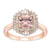 Gemminded 10k Rose Gold 1/3 Carat T.W. Diamond & Morganite Ring