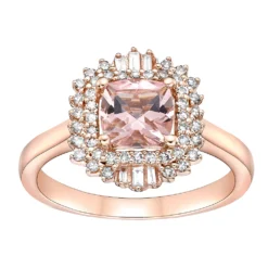 Gemminded 10k Rose Gold 1/3 Carat T.W. Diamond & Morganite Ring