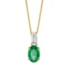 Gemminded 10k Gold White Topaz & Emerald Pendant Necklace