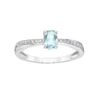 Gemminded 10k White Gold Aquamarine & Diamond Accent Ring -Gemminded Jewelry 4532179