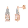 Gemminded 10k Rose Gold Morganite & Diamond Accent Drop Earrings 1 Gemminded 10k Rose Gold Morganite & Diamond Accent Drop Earrings -Gemminded Jewelry 4532180