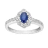Gemminded 10k White Gold 1/8 Carat T.W. Diamond & Sapphire Ring -Gemminded Jewelry 4532187