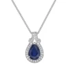 Gemminded 10k White Gold 1/6 Carat T.W. Diamond & Sapphire Pendant Necklace 2 Gemminded 10k White Gold 1/6 Carat T.W. Diamond & Sapphire Pendant Necklace -Gemminded Jewelry 4532189