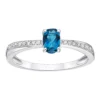 Gemminded Sterling Silver London Blue Topaz & Diamond Accent Ring -Gemminded Jewelry 4533841