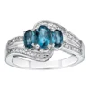 Gemminded Sterling Silver London Blue Topaz & Diamond Accent Ring