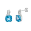 Gemminded Sterling Silver Blue Topaz & Diamond Accent Drop Earrings -Gemminded Jewelry 4533849