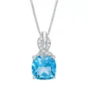 Gemminded Sterling Silver Blue Topaz & Diamond Accent Pendant Necklace 1 Gemminded Sterling Silver Blue Topaz & Diamond Accent Pendant Necklace -Gemminded Jewelry 4533850