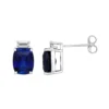 Gemminded Sterling Silver Lab-Created Sapphire & Lab-Created White Sapphire Accent Drop Earrings -Gemminded Jewelry 4533851