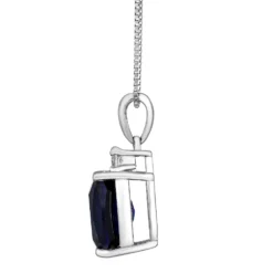 Gemminded Sterling Silver Lab-Created Sapphire & Lab-Created White Sapphire Accent Pendant Necklace 6 Gemminded Sterling Silver Lab-Created Sapphire & Lab-Created White Sapphire Accent Pendant Necklace -Gemminded Jewelry 4533854 ALT