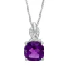 Gemminded Sterling Silver Amethyst & Diamond Accent Pendant Necklace -Gemminded Jewelry 4533857
