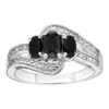 Gemminded Sterling Silver Black Onyx & White Topaz Accent Ring -Gemminded Jewelry 4533864