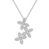 Gemminded Sterling Silver 1/6 Carat T.W. Diamond Flower Pendant Necklace -Gemminded Jewelry 4534136