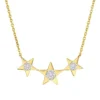 Gemminded 18k Gold Over Silver 1/6 Carat T.W. Diamond Three-Star Pendant Necklace -Gemminded Jewelry 4534156
