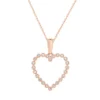 Gemminded 10k Rose Gold 1/10 Carat T.W. Diamond Heart Pendant Necklace -Gemminded Jewelry 4540797