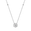 Gemminded 14k White Gold 1/4 Carat T.W. Diamond Hexagon Pendant Necklace -Gemminded Jewelry 4540798 14k Whgold