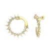 Gemminded 10k Gold 3/8 Carat T.W. Diamond Spike Hoop Earrings -Gemminded Jewelry 4540826 10k Gold