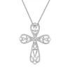 Gemminded Sterling Silver Diamond Accent Cross Pendant Necklace -Gemminded Jewelry 4556925