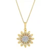 Gemminded 18k Gold Over Silver 1/6 Carat T.W. Diamond Daisy Pendant Necklace 1 Gemminded 18k Gold Over Silver 1/6 Carat T.W. Diamond Daisy Pendant Necklace -Gemminded Jewelry 4556926