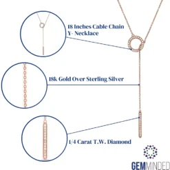 Gemminded 18k Gold Over Sterling Silver 1/4 Carat T.W. Diamond Y-Necklace 9 Gemminded 18k Gold Over Sterling Silver 1/4 Carat T.W. Diamond Y-Necklace -Gemminded Jewelry 4556927 ALT5