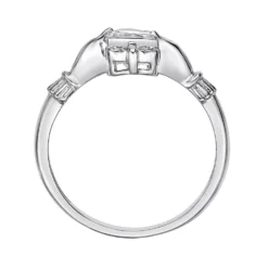 Gemminded Sterling Silver White Topaz & Diamond Accent Claddagh Ring 8 Gemminded Sterling Silver White Topaz & Diamond Accent Claddagh Ring -Gemminded Jewelry 4557087 ALT2