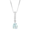 Gemminded Sterling Silver Aquamarine & White Topaz Accent Pendant Necklace -Gemminded Jewelry 4557093